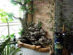 陽臺(tái)建個(gè)假山魚池,在朋友面前倍有面